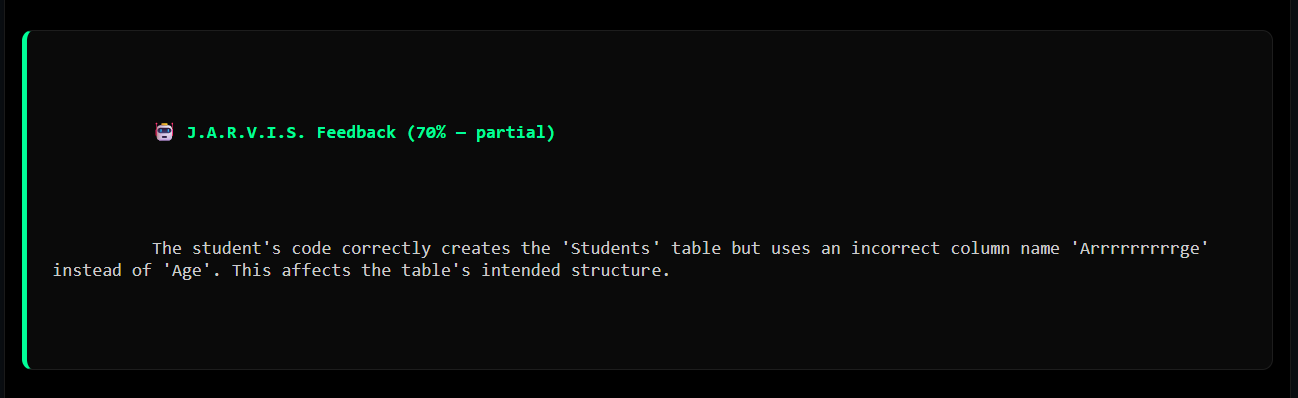 SQL JARVIS Debugging