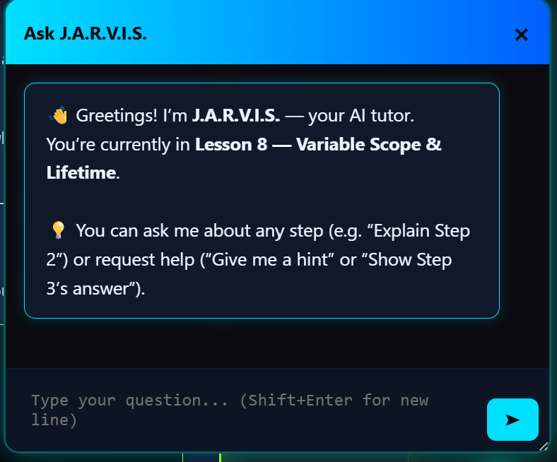 Jarvis AI Embedded in C# Lessons