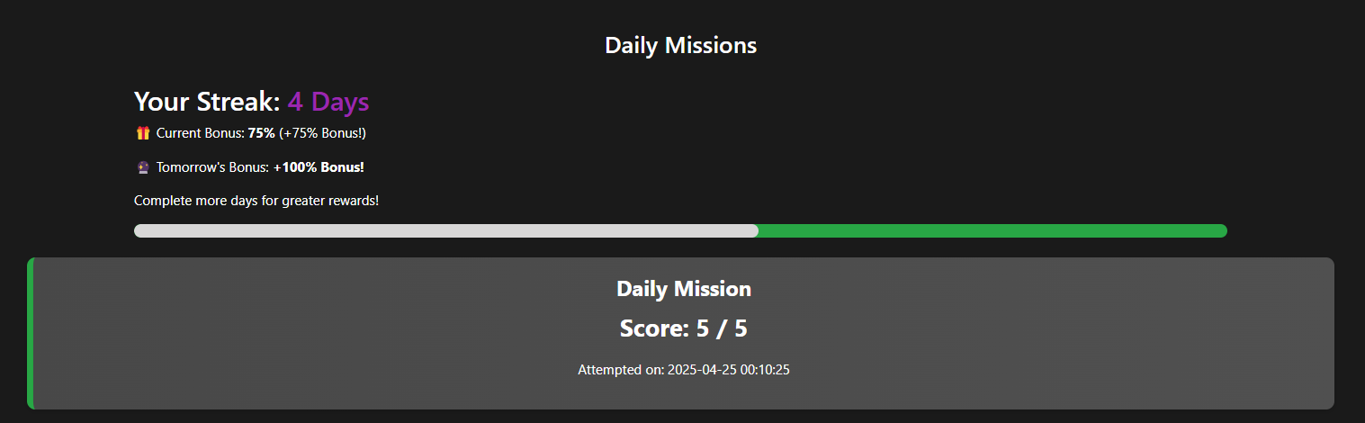 Daily Mission Screenshot