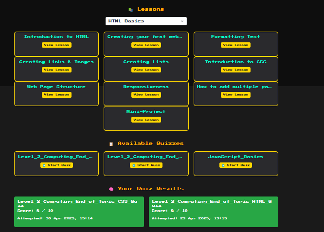 Profile Lessons View