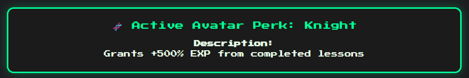 Avatar Perks & Customization