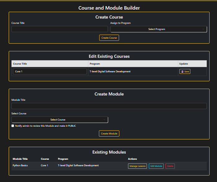 Course & Module Builder