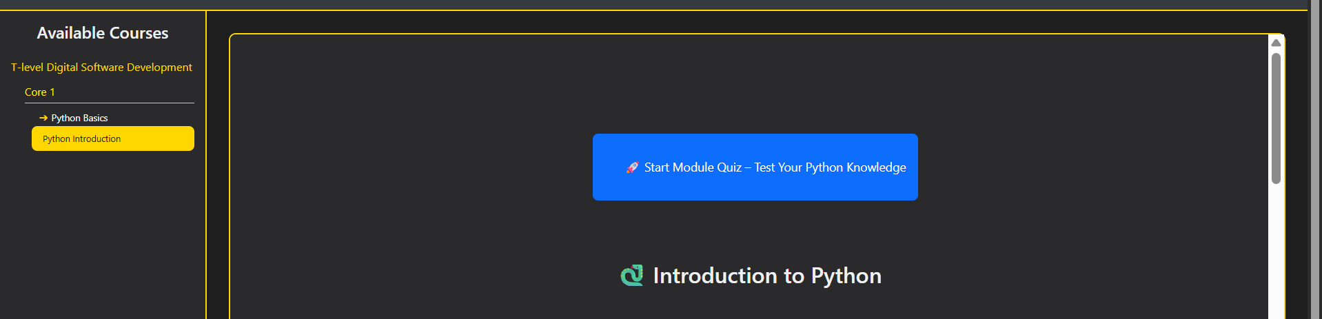 Lesson Viewer Interface