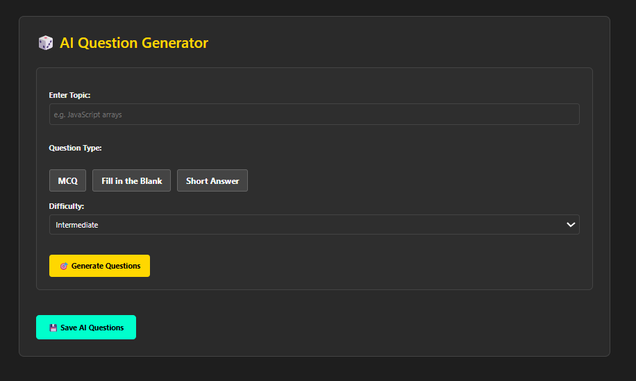 Quiz Builder and AI Generator