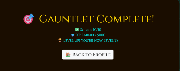 Gauntlet Medium Mode Popup