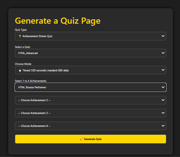 Quiz Generator Screenshot