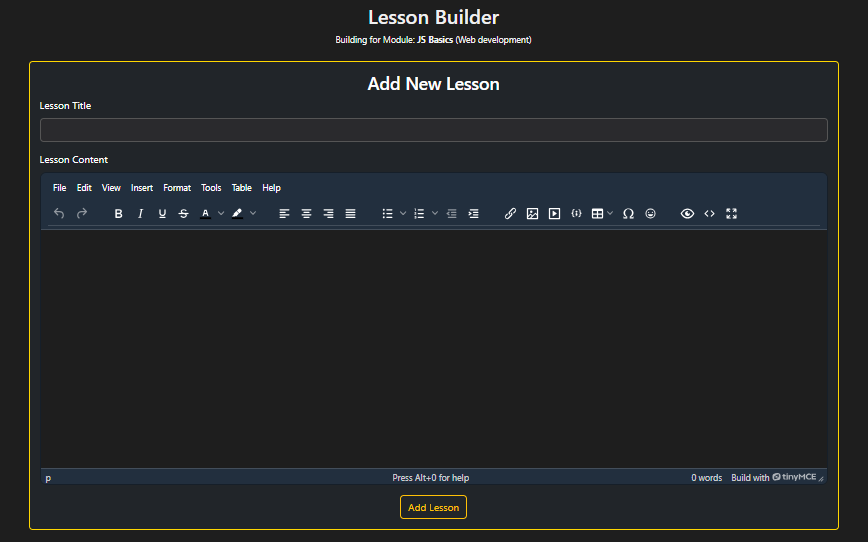 Lesson Builder