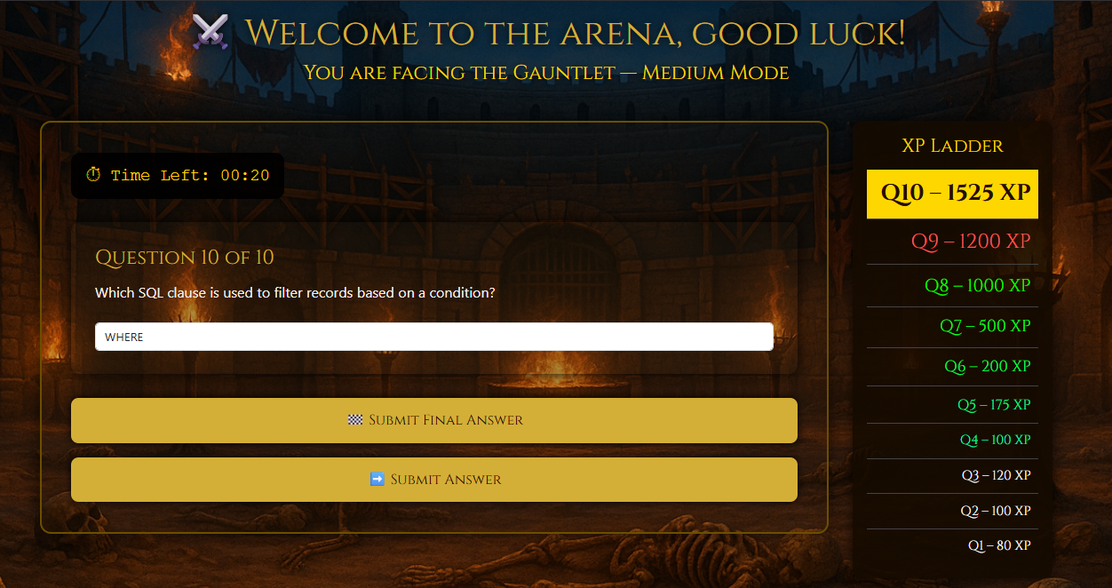 Gauntlet Medium Mode UI