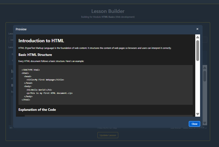 Lesson Preview Screenshot