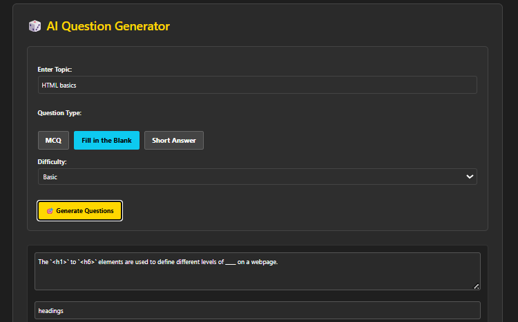Blank Quiz Questions